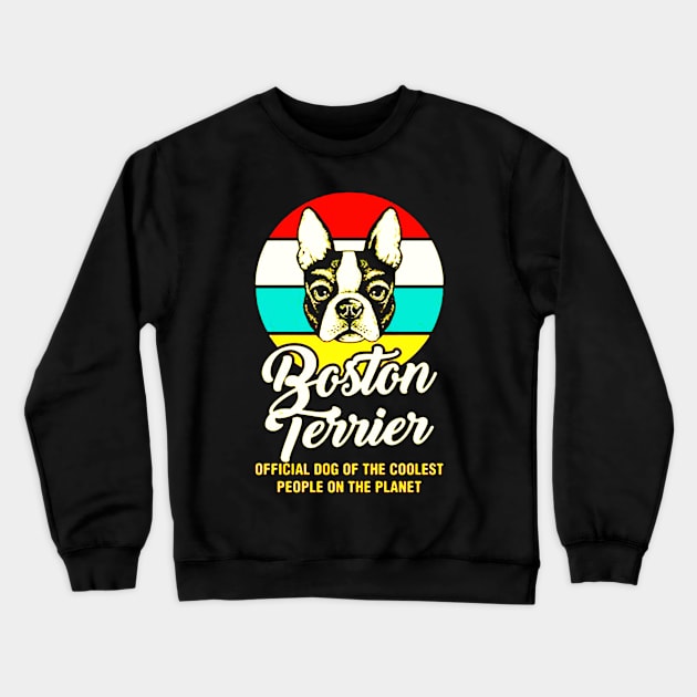 Funny Boston Terrier Vintage Retro Crewneck Sweatshirt by fadetsunset